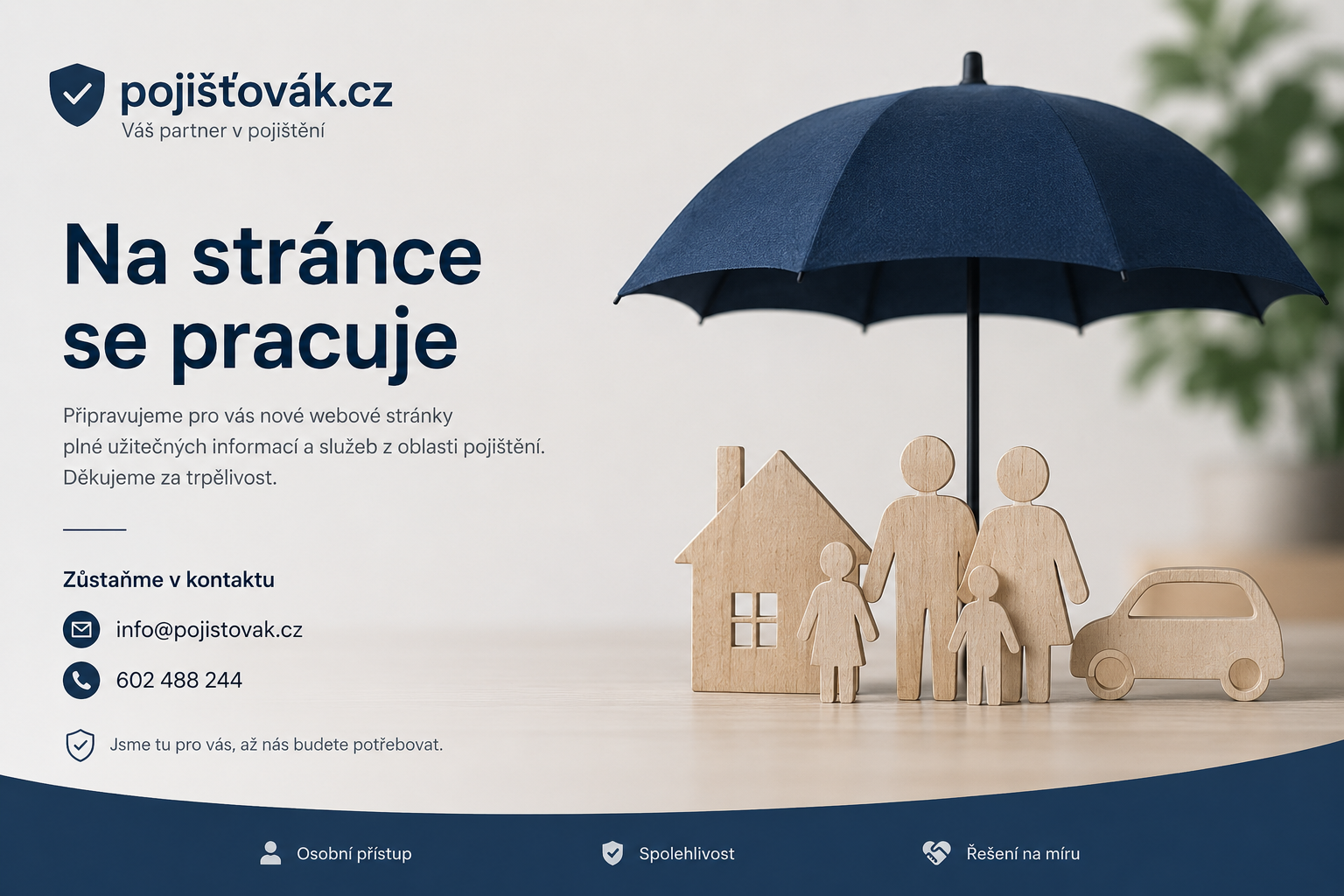 Pojišťovák.cz – stránka se připravuje